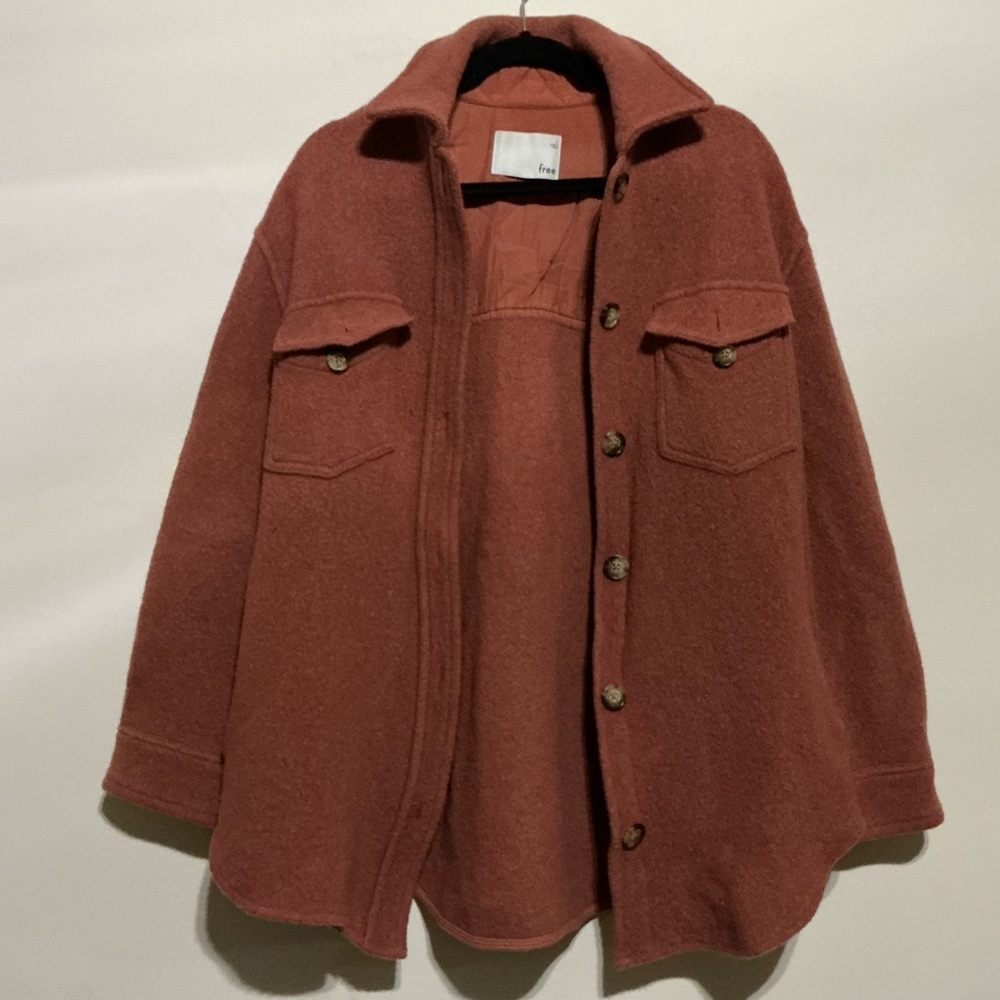 Wilfred Free Rust Wool Shacket Jacket - Button Fr… - image 2
